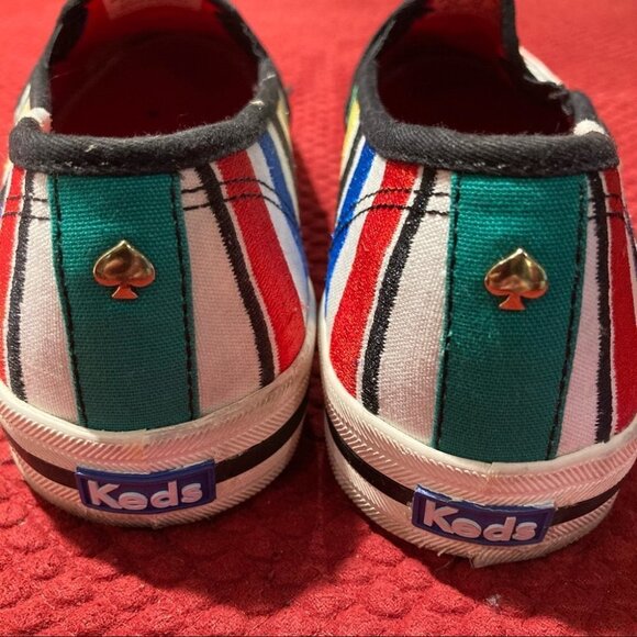 KATE SPADE + KEDS Sz 8 Collab Slip on Colourful Stripe Sneaker Shoes - Picture 5 of 10
